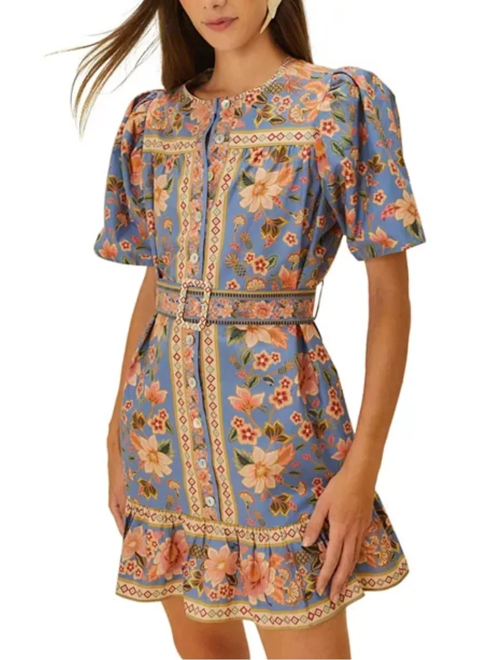 FARM Rio Tapestry Printed Mini Dress S